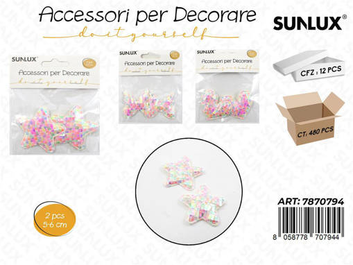 Sunlux Acc. Per Dec. Iridesc. Ass. 2Pcs 5-6Cm /Pz Da 12**