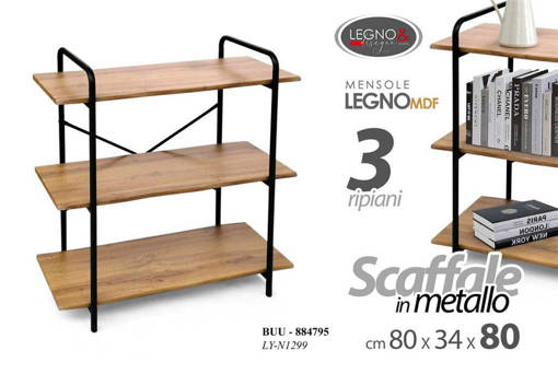Buu/Scaffale 3Rip Mdf 80*34*80Cmly-N1299