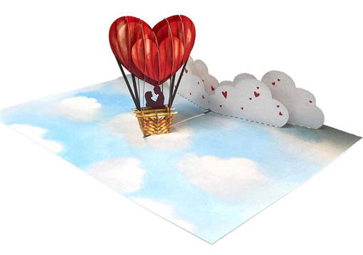 ORIGAMI KIRIGAMI MONGOLFIERA CUORE  ORF19