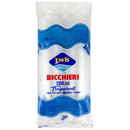  IMB Bicchieri Plastica 200ml ACQUA X 100 TRASPAR