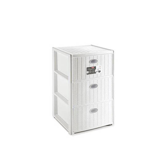Stefanplast Cassettiera Elegance 3 bianca, 40x40x60h