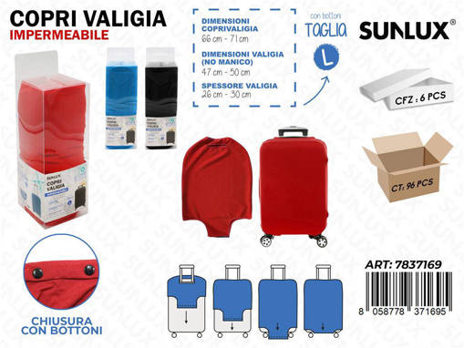 Sunlux Copri Valigia Imperm. Tg.L Ass. 66*71Cm /Pz Da 6**