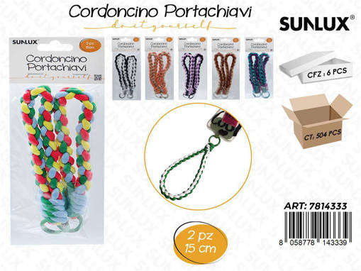 Sunlux Cordoncino Portachiavi Ass. 2Pcs 15Cm