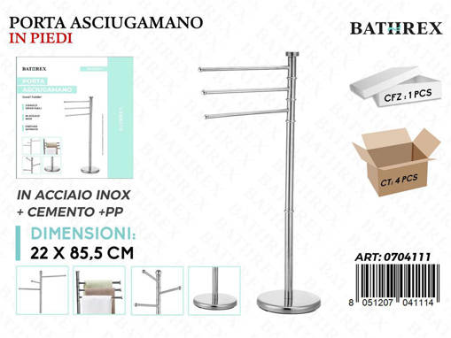 Bathrex Portaasciugamano Inox 22*85.5Cm