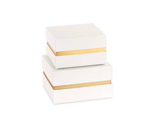 Cupido 1 Pezzi Set 2 Sc.Avorio/Oro C/Inserto 120X120X70 140X140X80