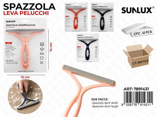Sunlux Spazzola Leva Pelucchi Ass. 12*14Cm /Pz Da 12**