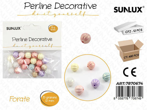 Perline Dec. Forate Col. Ass. 15Gr 12Mm /Pz Da 12**