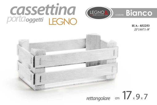 CASSETTINA PORTA OGGETTI IN LEGNO MISURA 16,5*8,5*6,8 Zf18071/W