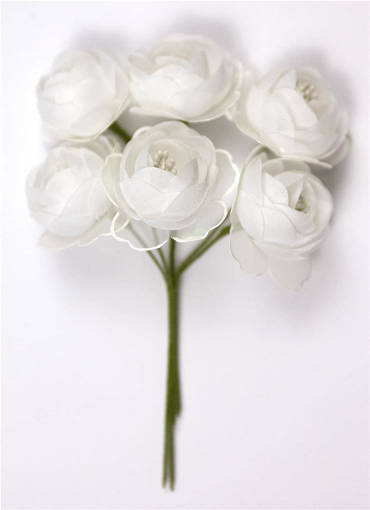 36PZ Mini Rosa In Tessuto E Petalo Organza Diam.4 Cm