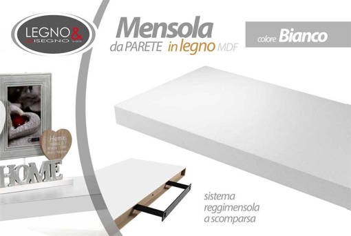 Legno&Disegno MENSOLA BIANCA 60*25CM A901/W