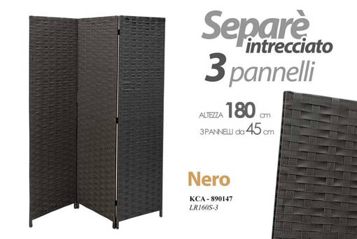 Kca/Separe3Pan.Nero 180*45Cm    Lr160S/3