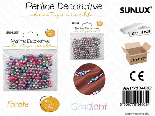 Perline Dec. Forate Gradient D.6Mm 20G /Pz Da 12**
