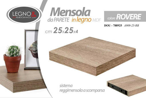 Legno&Disegno MENSOLA ROVER 25*25*3,8   A909/25/RB