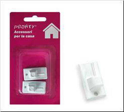 Pronty Gancio Bris Metallo Rettangolare Mm.32X18 Bianco Bl. 2 Pz.