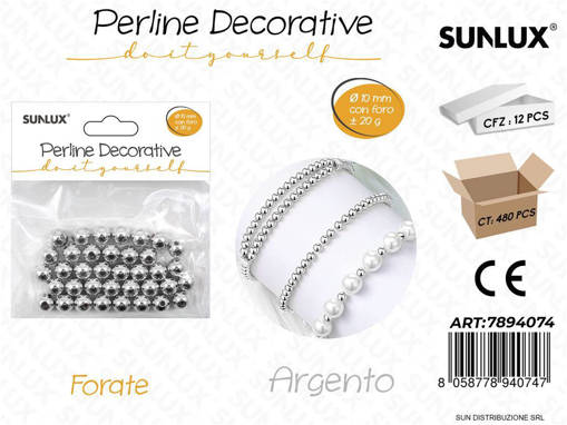 Perline Dec. Forate Argento D.10Mm 20G /Pz Da 12**