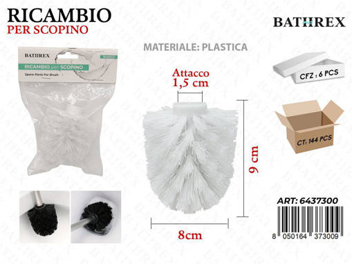 Bathrex Testina Ricambio Scopino Wc Bianco