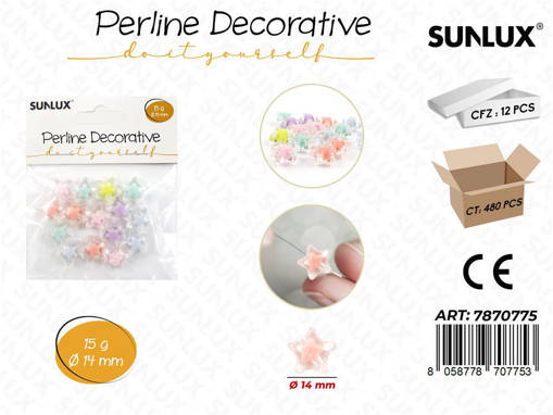Perline Dec. Multicolor 15G 14Mm /Pz Da 12**