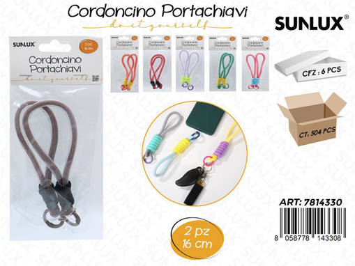 Sunlux Cordoncino Portachiavi Ass. 2Pcs 16Cm