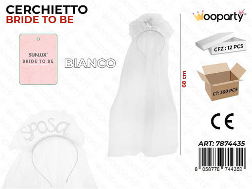 Sunlux Cerchietto Bride To Be Bia. 68Cm /Pz Da 12**