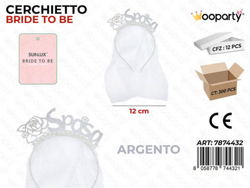 Sunlux Cerchietto Bride To Be Arg. 12Cm /Pz Da 12**