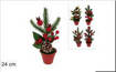 Piantina Decorata C/Bacche Pigne E Pallina Ass Xy21-143/144/145/146/147