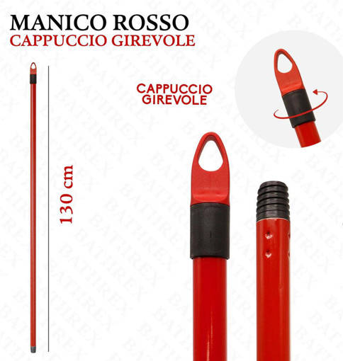 Bathrex Manico Rosso Lucido1,3M Cappuccio Girevole