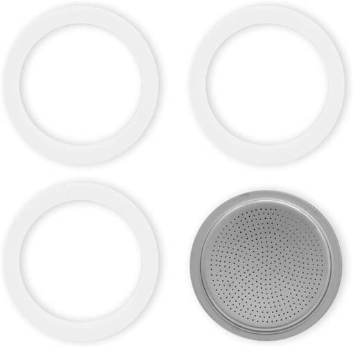 Bialetti Ricambio 3 Guarnizioni + 1 Piastrina, 2 Tazze