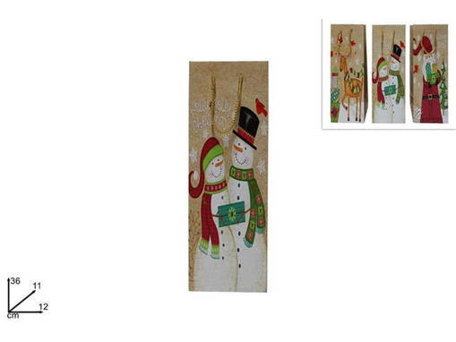 BUSTA REGALO NATALIZIA  3ASS 36X12X11CM