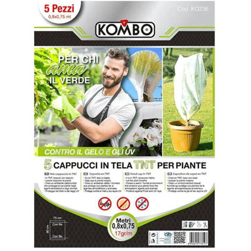 Kombo Telo Cappuccio In Tnt, Confezione Da 5Pz, Misure 0, 8X0,75, 17G/M