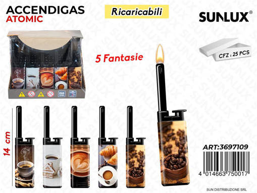 Art,3697109 Atomic Mini Bbq Lighter Julia Softflame Refillable Coffee Comfort 25Pz