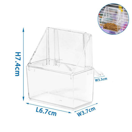 Nobleza Mangiatoia per uccelli trasparente L6.7*W7*H7.4cm