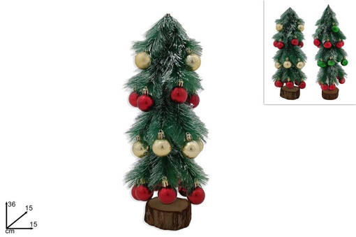 Alberello Con Base Tronco 36Cm Con Palline Colorate 2 Ass. Yd61013Color