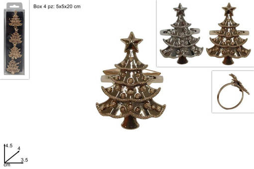Anelli Portatovaglioli  Albero Set 4 Pz 2 Col. In Box Pvc 802047