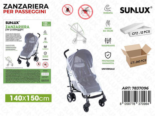 Sunlux Zanzariera Passeggino 140*150Cm /Pz Da 12**