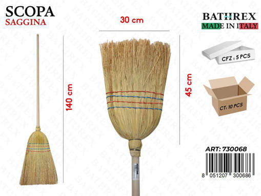 Bathrex Scopa In Saggina 4 Fili,  140 cm