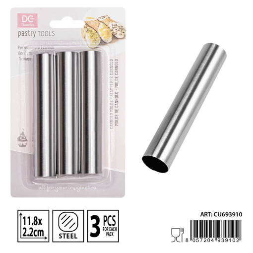 Dc Casa Stampo Cannolo 11.8X2.2Cm 3Pz