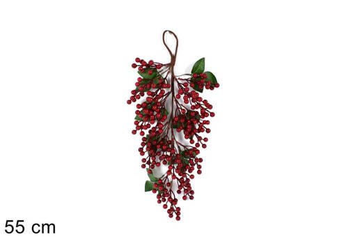 Ramo Dietroporta Bacche E Foglie Agrifoglio Art.B9M-141