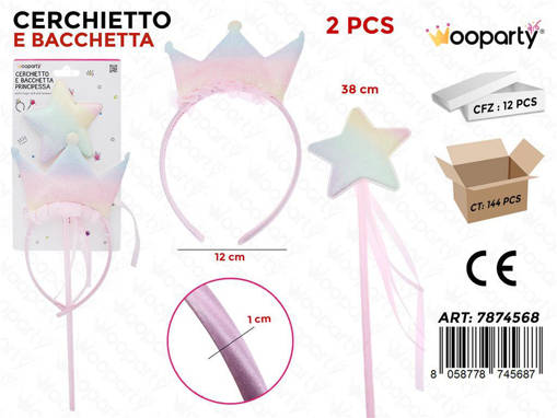 Wooparty Cerchietto C/Bacchetta 2Pcs Ass.