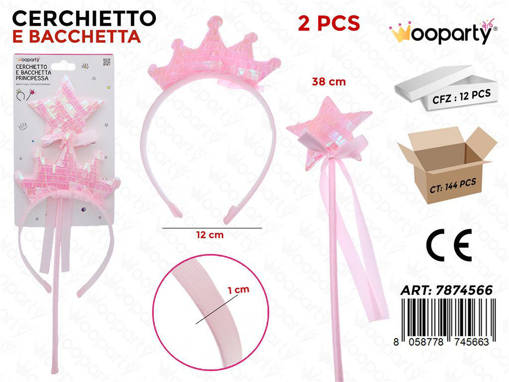 Wooparty Cerchietto C/Bacchetta 2Pcs Ass.