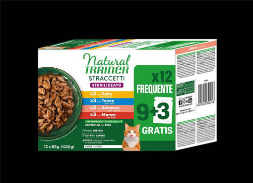 Natural Trainer Wet Straccetti 12X85 (Pollo/Tonno/Salmone/Manzo)