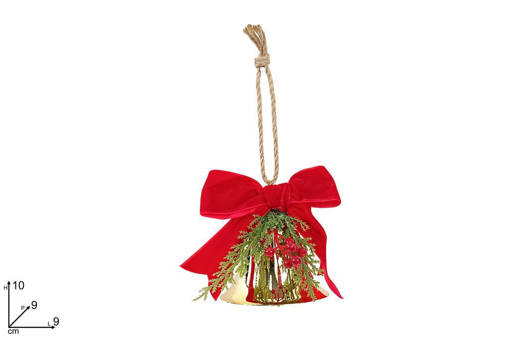 Appendino C/Campana Oro C/Fiocco Rosso Velluto