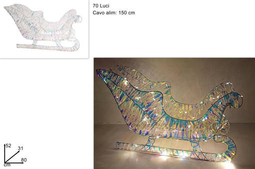 Slitta Rainbow C/Luci 80X52Cm