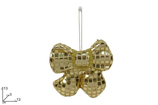 Appendino Fiocco 13Cm Laminato/Glitterato Oro