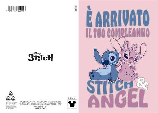Marpimar - Biglietto Stitch Compleanno DDE03