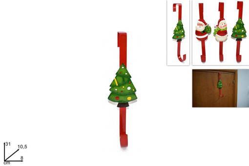 Gancio Metallo Soggetti Natalizi 31Cm 3Ass