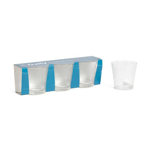 Mercury Bicchieri Acqua 280Ml In Vetro 3Pz Lines D.8,5Xh.8,5 Cm In Scatola Regalo
