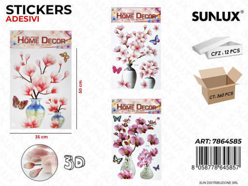 Stickers Adesivi 3D Ass. 35*50Cm /Pz Da 12**