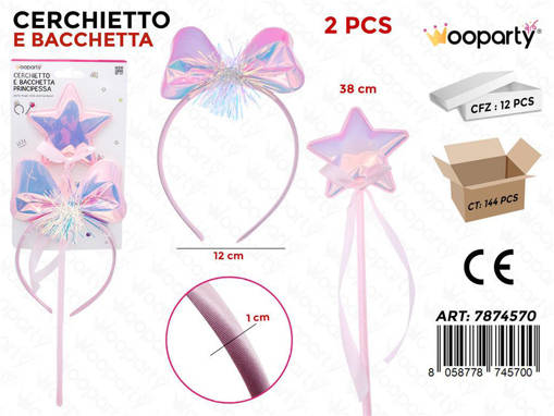 Wooparty Cerchietto C/Bacchetta 2Pcs Ass.