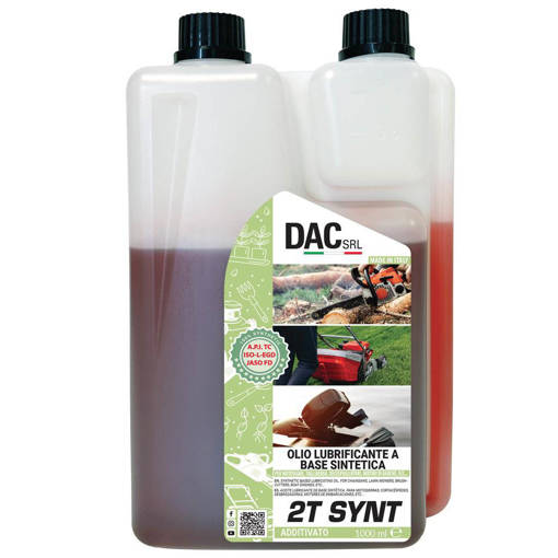 Olio 2T Synt Per Tagliaerba, Motosega, Decespugliatore, Motori Barche 1 Lt Con Dosatore