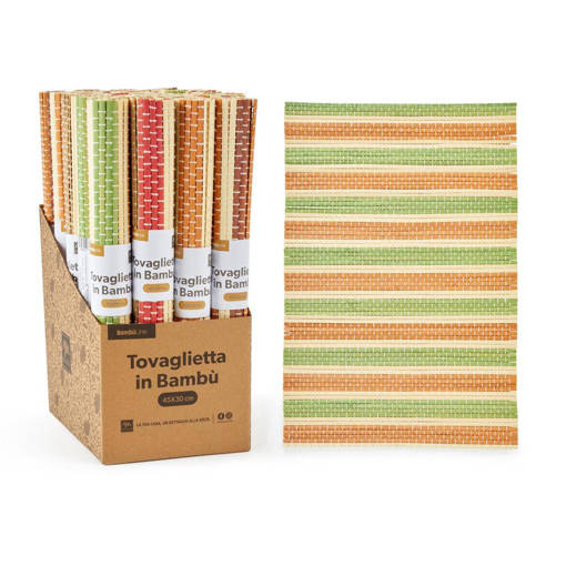 Mercury Tovaglietta Bamboo 45X30 Cm Colori Assortiti Espositore